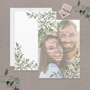 Inget fint bara kärlek pergament eukalyptus foto inbjudningar
