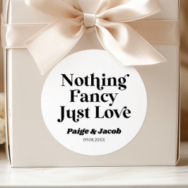 Inget fint bara kärlek Retro Casual Bröllop Runt Klistermärke