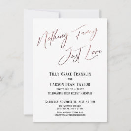 Inget fint, bara kärlek Roséguld Enkel Elegant Inbjudningar