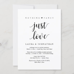 Inget fint bara kärlek, Svart, Elopement-fest i Inbjudningar