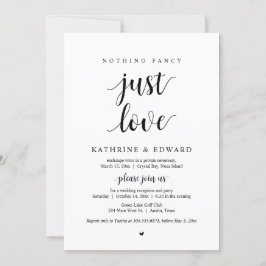 Inget fint bara kärlek, Svart, Elopement-fest In Inbjudningar