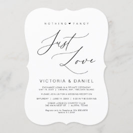 Inget fint bara kärlek, svart, vigsel utan bröllop inbjudningar