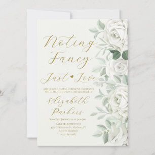 Inget fint bara kärlek Vita Rosor Elopement Inbjudningar