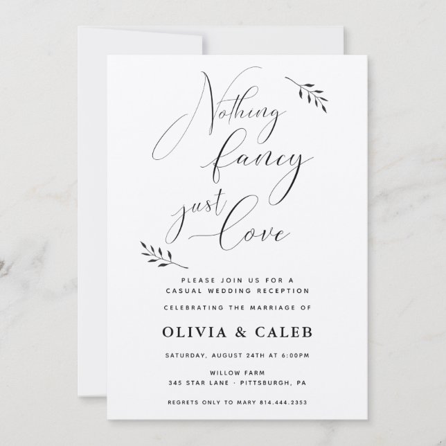 Inget fint bara kärleksmottagning inbjudan (Framsida)