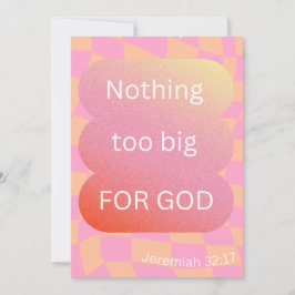 Inget för stort för guds vykort/ kort/ tro julkort