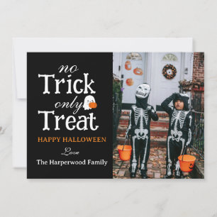Inget försök Behandla endast Spooky Halloween-fami Julkort