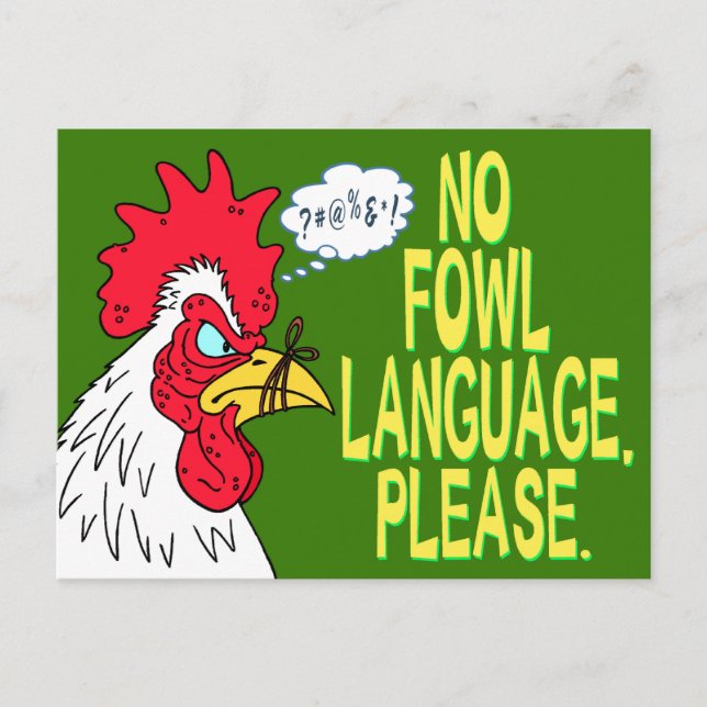Inget Fowl-språk Vykort (Framsida)