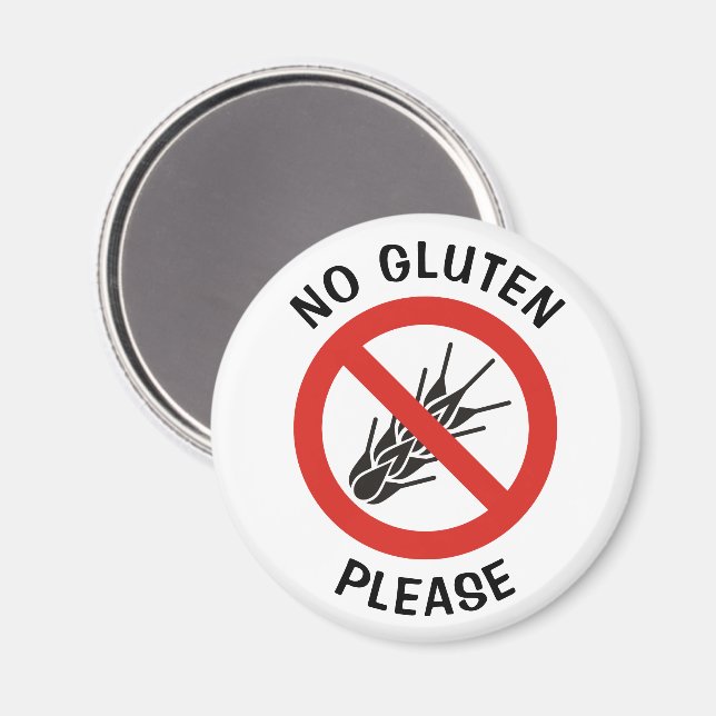 Inget Gluten-tecken Magnet (Front/Back)
