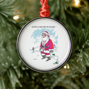 Inget Ho-Ho-Ho med text runt premium prydnad Julgransprydnad Metall