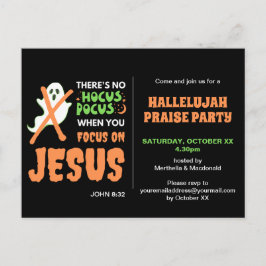 INGET HOCUS POCUS Kristet Halloween Inbjudan Vykort