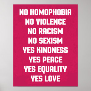 Inget Homophobiacitationstecken Poster