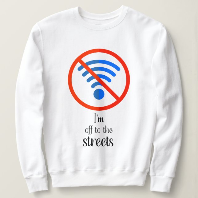"Inget Internet? Inget problem!", Lustigt cyber of T Shirt (Design framsida)