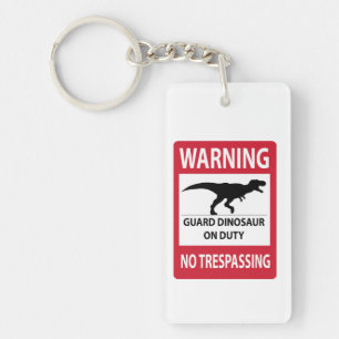 Inget intrång (T-Rex)-tecken Nyckelring