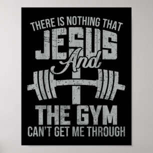 Inget Jesus och Gym Fitness Christian Workou Poster