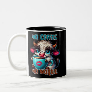 Inget kaffe, ingen arbetsförmåga Två-Tonad mugg