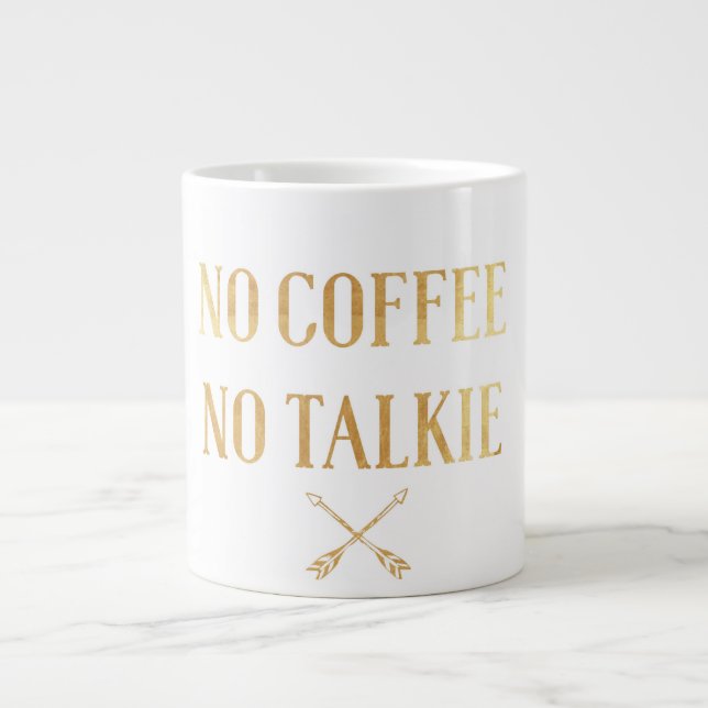 Inget kaffe ingen prat Guld Jumbo-mugg Jumbo Mugg (Framsidan)