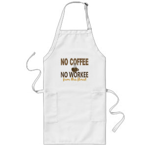 Inget kaffe ingen Workee blomsterhandlare Långt Förkläde