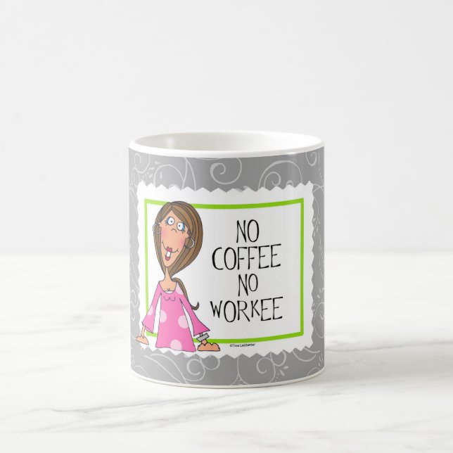 Inget kaffe ingen Workee Kaffemugg (Center)