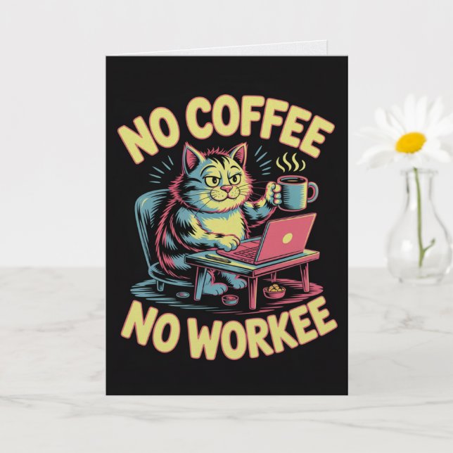Inget Kaffe Inget Arbete Kort Rolig Arbetskamrat K (Liten växt)