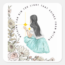 Inget kan fördärva ljuset som sfinkar inifrån fyrkantigt klistermärke