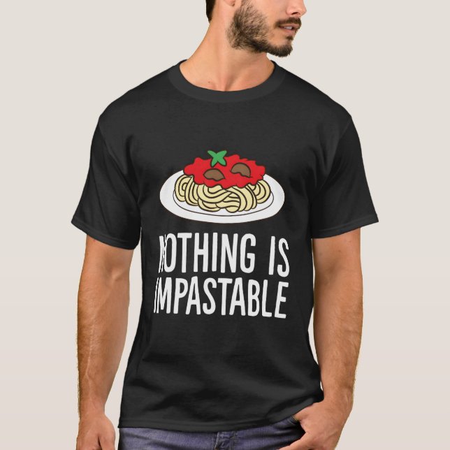 Inget kan tillskrivas Spaghetti Pasta T Shirt (Framsida)