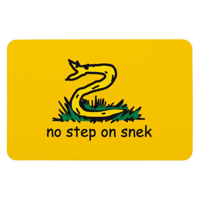 Inget kliva på snekmemesGadsden parodi SnekRight Magnet (Horisontell)