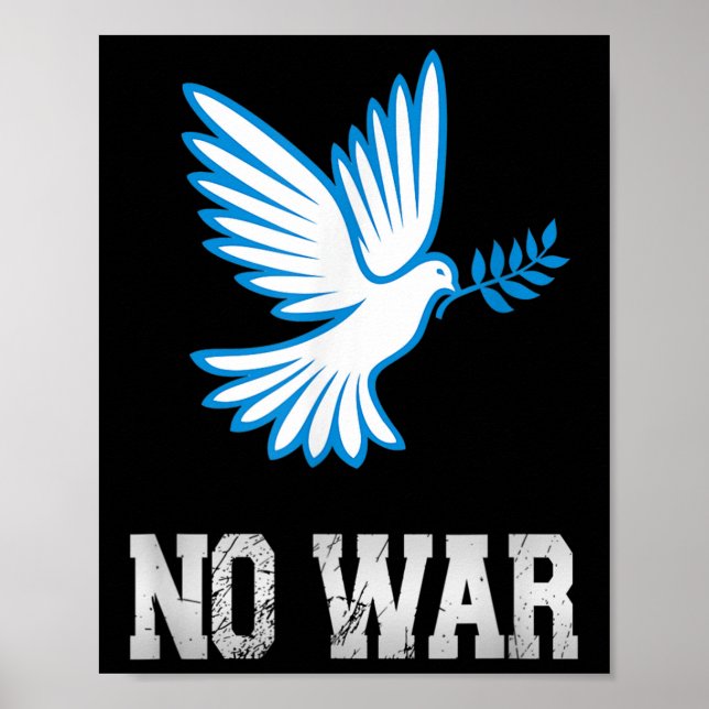Inget krig, fredsduva, anti-krig, inget krig poster (Framsidan)