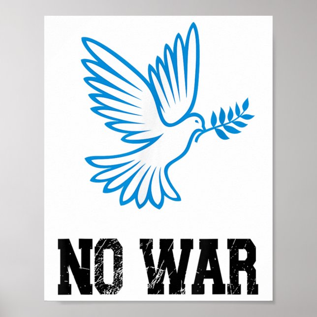 Inget krig, fredsduva, anti-krig, inget krig poster (Framsidan)