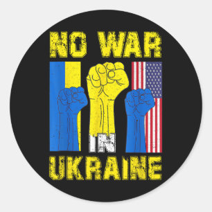 Inget krig i Ukraina stöder amerikansk ukrainsk Fl Runt Klistermärke
