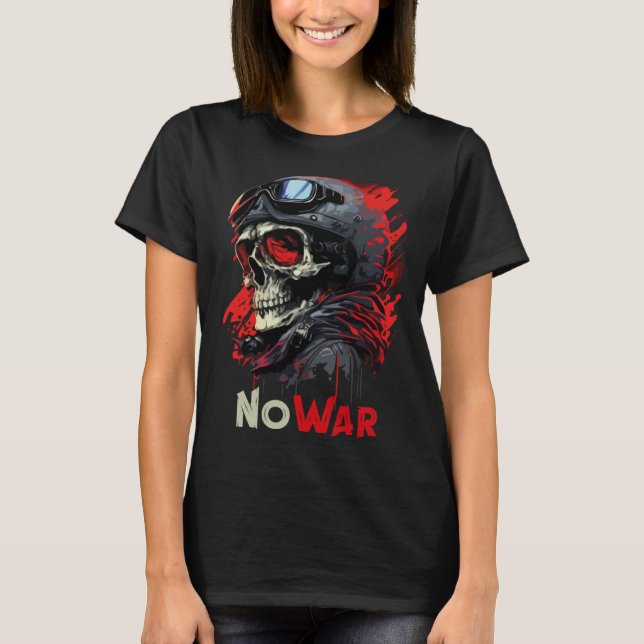 Inget krigsskelett militärt 1 t shirt (Framsida)
