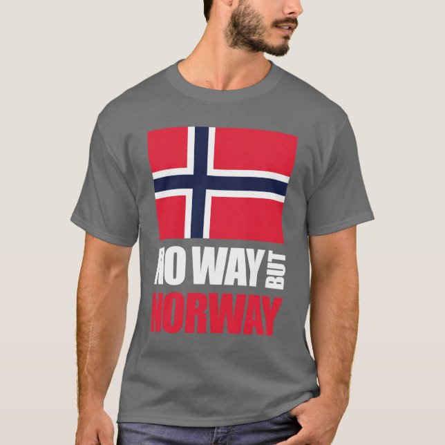 Inget långt bara norgeskjorta t shirt (Framsida)