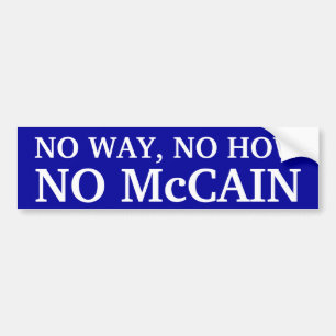 INGET LÅNGT, INGET HUR, INGEN McCAIN Bildekal