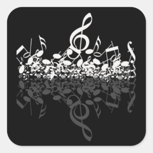 Inget, men Treble Music Älskare Black Fyrkantigt Klistermärke