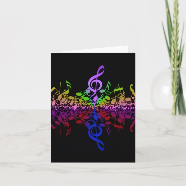 Inget, men Treble Rainbow Music Note Card Kort (Framsida)