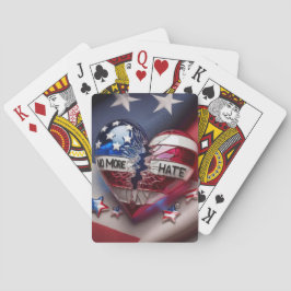 Inget mer hat, brutet patriotiskt hjärta casinokort