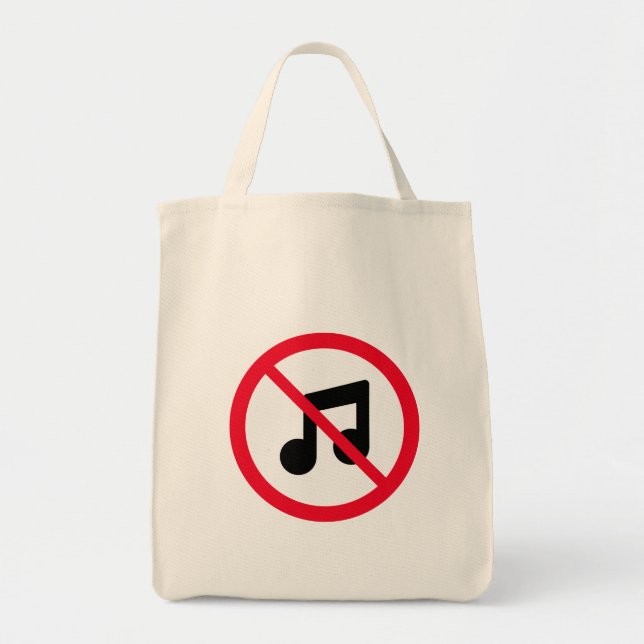Inget Music Red Circle-tecken | Livsmedel Tote Bag Tygkasse (Framsidan)