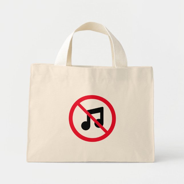 Inget Music Red Circle-tecken | Tiny Tote Bag Mini Tygkasse (Framsidan)