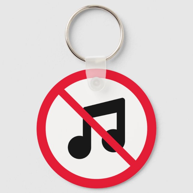Inget musikförbjudet tecken | Nyckelkedja i Metall Nyckelring (Framsida)