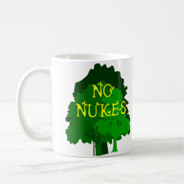 Inget Nukes med den gröna trädkaffemuggen Mugg
