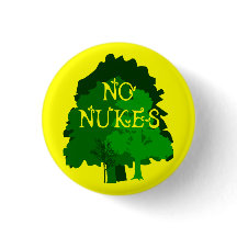 Inget Nukes med gröna träd Pinback