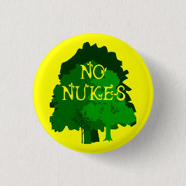 Inget Nukes med gröna träd Pinback Knapp