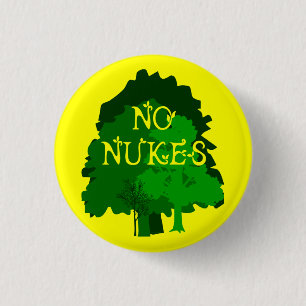 Inget Nukes med gröna träd Pinback Knapp