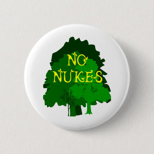 Inget Nukes ordstäv med träd Knapp