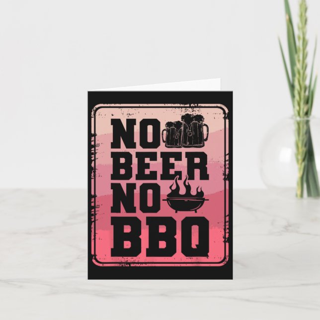 Inget öl nr BBq Byrbecue Grilling Cook Kort (Framsida)