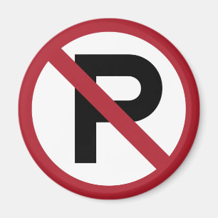 Inget parkera symbol undertecknar magnet