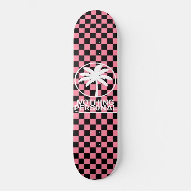Inget Personligt Vaporwave Rutigt Mönster Mini Skateboard Bräda 18,5 Cm (Framsida)