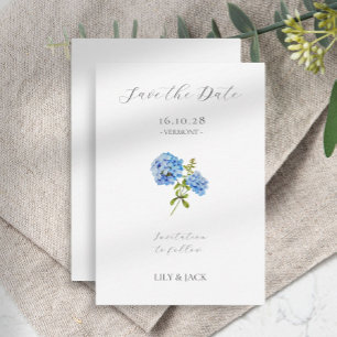 Inget Photo Grått-skript Hydrangea sparar datumkor Spara Datumet