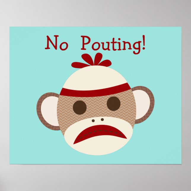 Inget Pouting Meme Sock monkey Baby Nursery Poster (Framsidan)