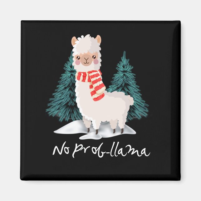 Inget "Prob Lama God jul"-program för Alpaca Magnet (Framsidan)