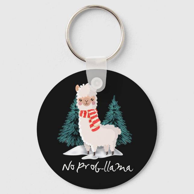 Inget "Prob Lama God jul"-program för Alpaca Nyckelring (Framsida)